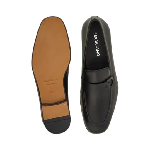 Ferragamo Gancini Plaque Slip-On Loafers