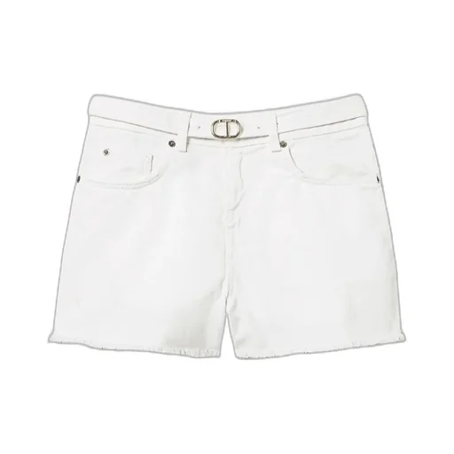 Twinset Frayed Hem Belted Shorts