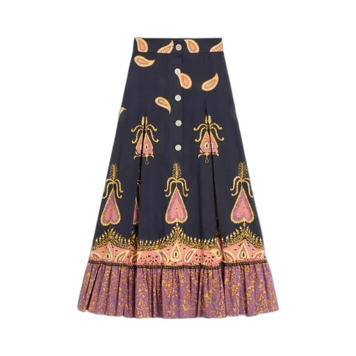 Paisley-Print Maxi Skirt