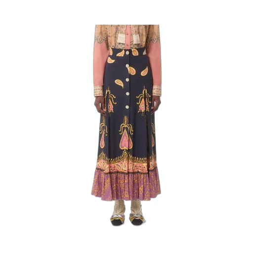 Paisley-Print Maxi Skirt