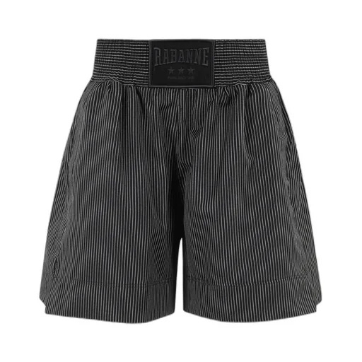 Paco Rabanne Logo Embroidered Striped Shorts