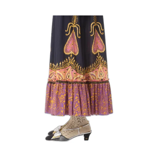 Paisley-Print Maxi Skirt
