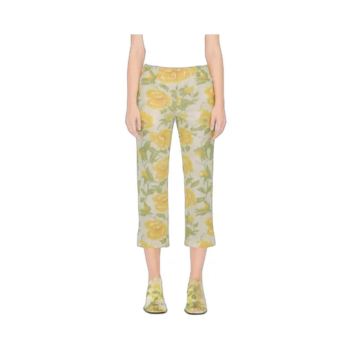 Kenzo Jacquard Peonies Cropped Pants