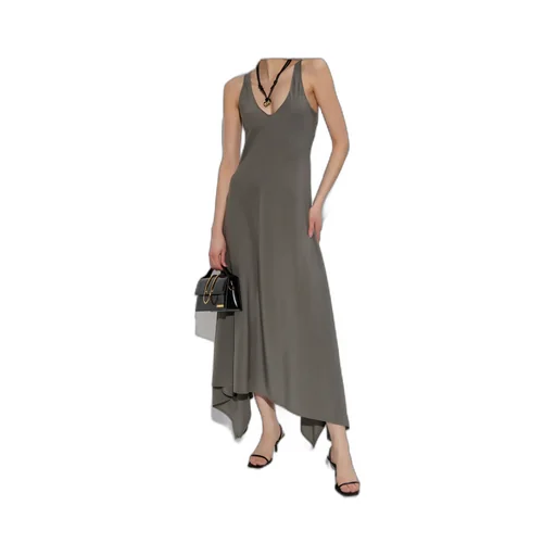 Ami Asymmetric Hem Midi Dress