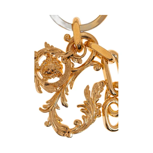 Versace Logo-Engraved Charm Keychain