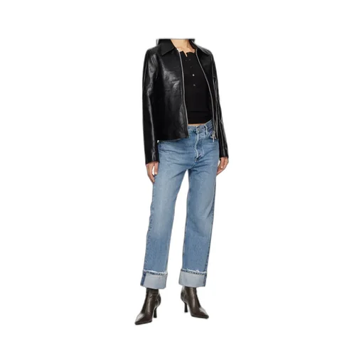 Five-Pocket Straight-Leg Denim Trousers