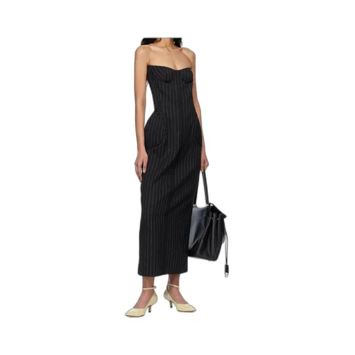 Pinstripe Midi Dress