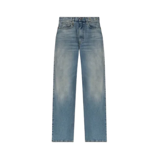 Wide-Leg Distressed Jeans