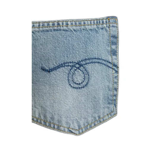 Wide-Leg Distressed Jeans