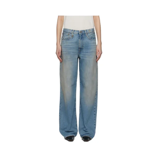 Wide-Leg Distressed Jeans