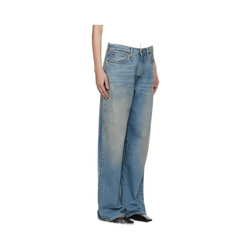 Wide-Leg Distressed Jeans