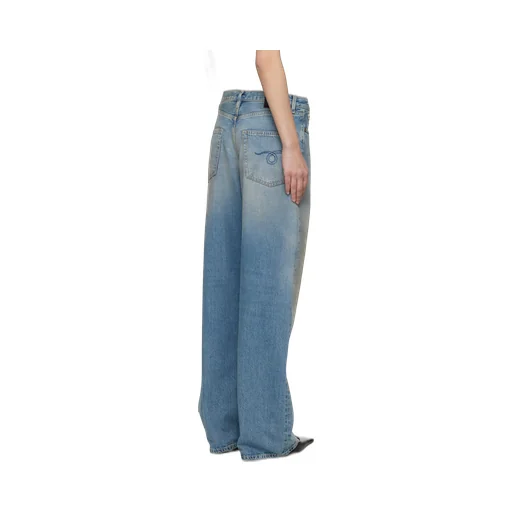 Wide-Leg Distressed Jeans