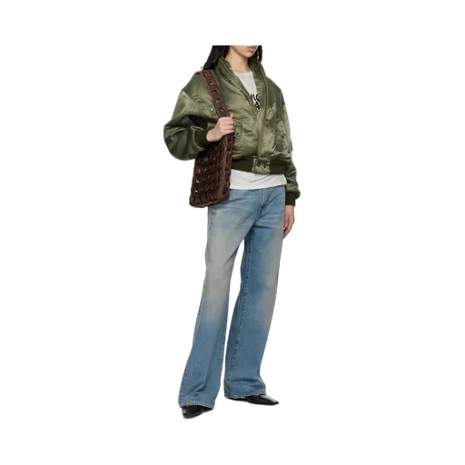 Wide-Leg Distressed Jeans