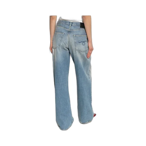 Wide-Leg Distressed Jeans