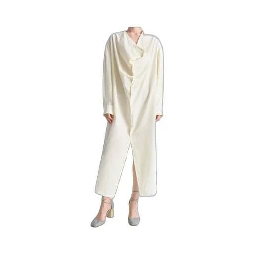 Soft-Collar Maxi Dress