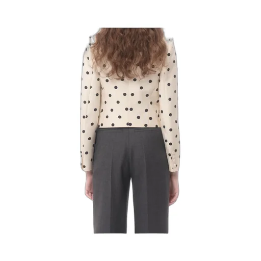 Valentino Shantung Polka Dot Printed Blazer