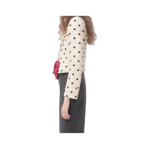 Valentino Shantung Polka Dot Printed Blazer