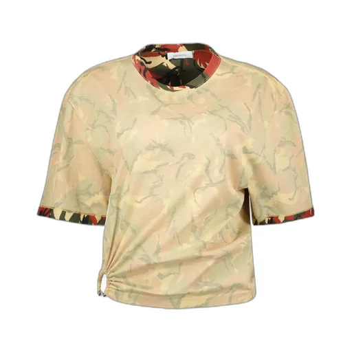 Paco Rabanne Camouflage Printed Cut-Out T-Shirt