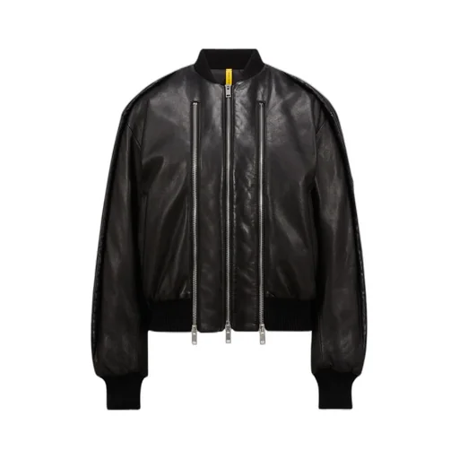 Moncler X Willow Smith Leather Bomber Jacket