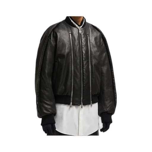 Moncler X Willow Smith Leather Bomber Jacket