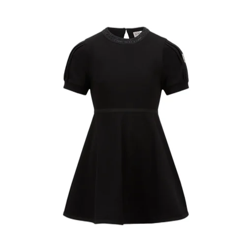 Rhinestones Cotton Piquet Polo Dress
