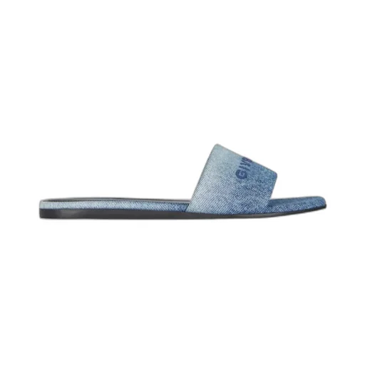 Givenchy Logo Detailed Denim Flat Mules