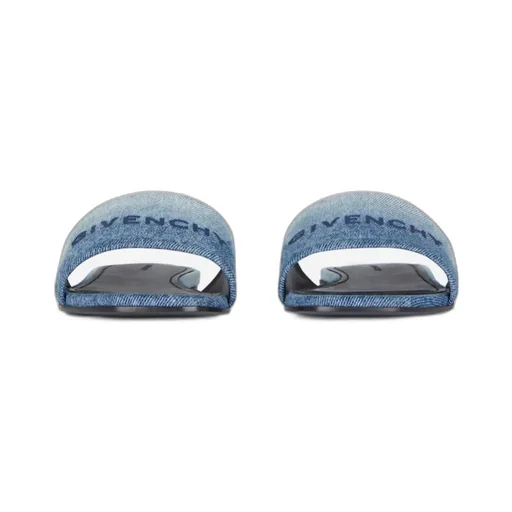Givenchy Logo Detailed Denim Flat Mules