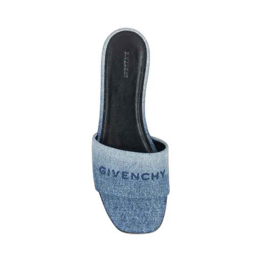 Givenchy Logo Detailed Denim Flat Mules