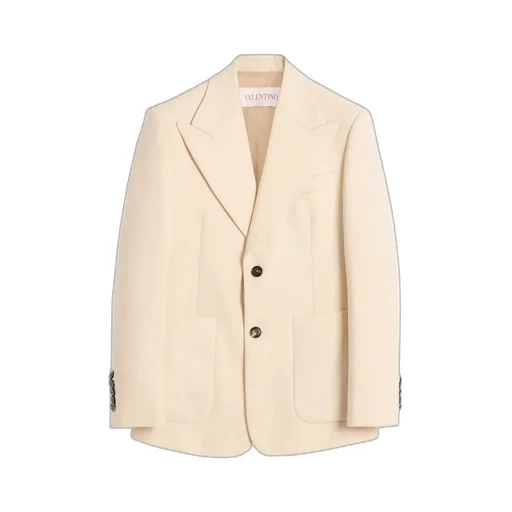 Single-Breasted Gabardine Blazer