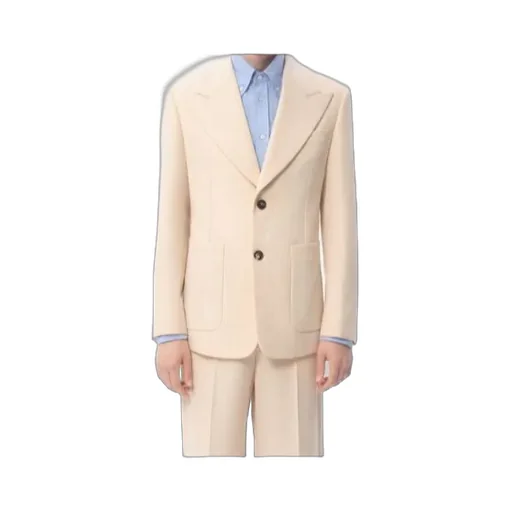 Single-Breasted Gabardine Blazer