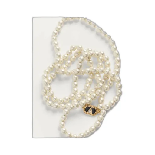 Valentino Garavani Ovalette Necklace In Metal, Enamel And Pearls