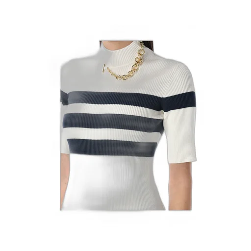 Jean Paul Gaultier Striped Chain-Link Maxi Dress