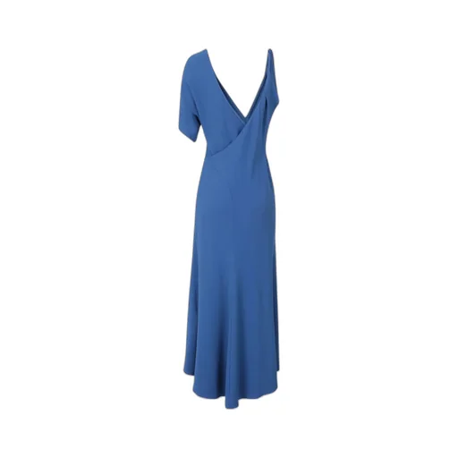 Ruched-Detail Asymmetric Midi Dress