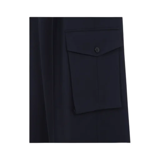 Wide-Leg Wool Cargo Trousers