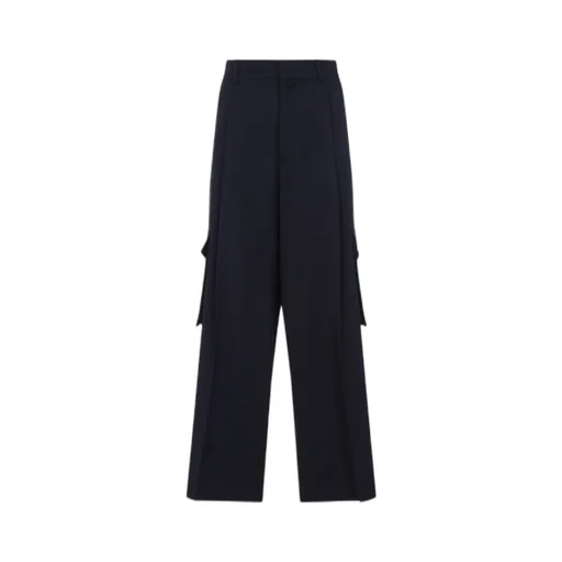 Wide-Leg Wool Cargo Trousers