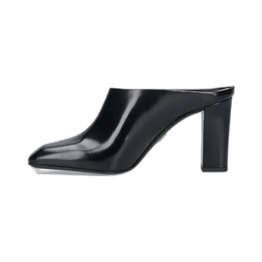 Prada Logo Detailed Square Toe Slip-On Mules