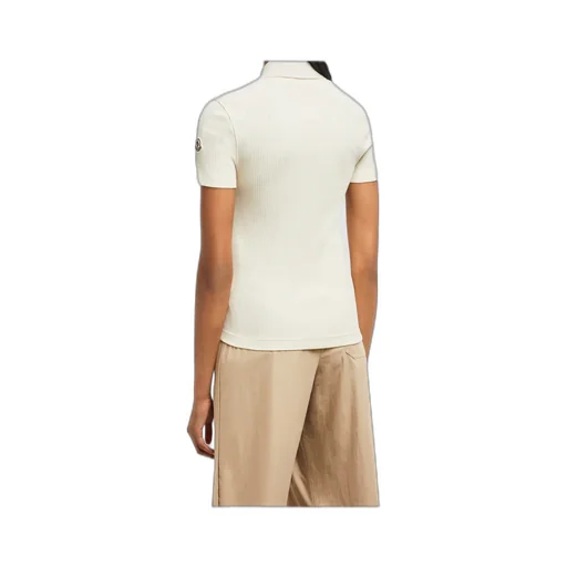 Moncler Crystal-Embellished Knit Polo Top