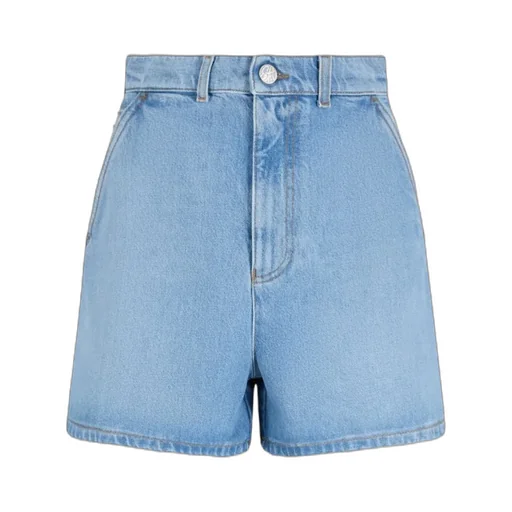 Emporio Armani Logo Patch Denim Shorts