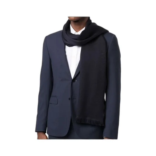 Emporio Armani Logo Jacquard Frayed Edge Scarf