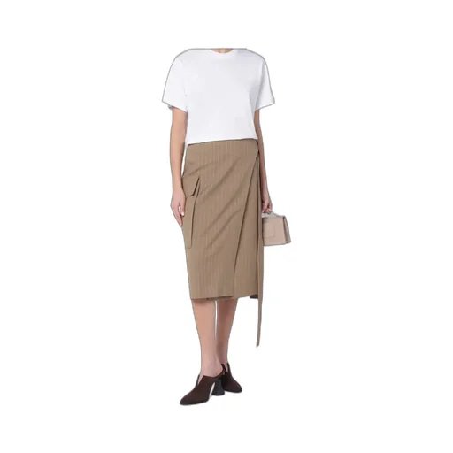 Pinstripe Wrap Skirt