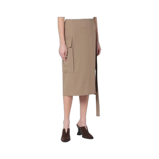 Pinstripe Wrap Skirt