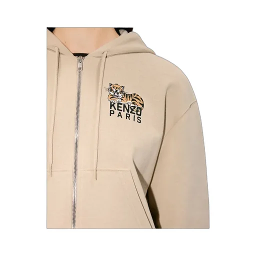 Kenzo Happy Tiger Cropped Zip-Up Hoodie