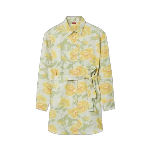Kenzo Peonies' Kimono Sleeved Shirt Dress