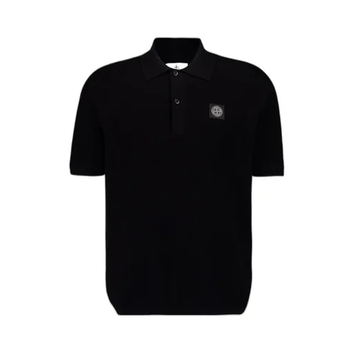 Stone Island Short-Sleeved Knitted Polo Shirt