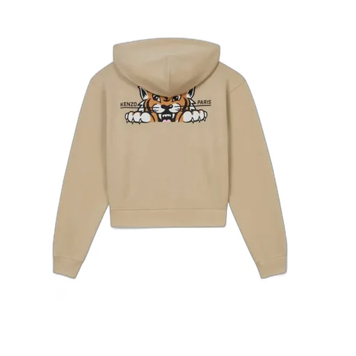 Kenzo Happy Tiger Cropped Zip-Up Hoodie