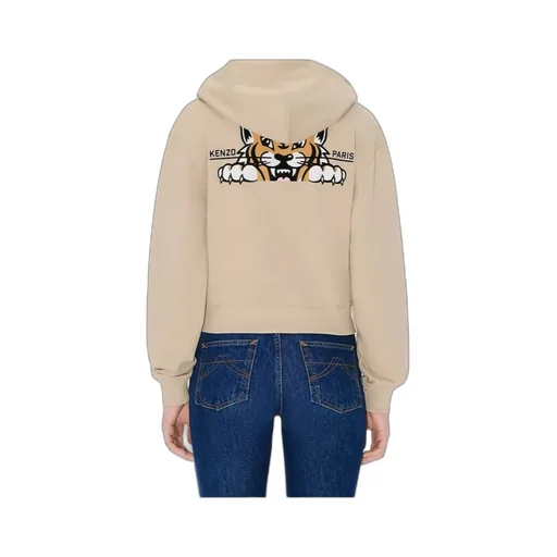 Kenzo Happy Tiger Cropped Zip-Up Hoodie