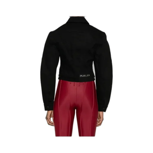 Mugler Long-Sleeved Cropped Denim Jacket
