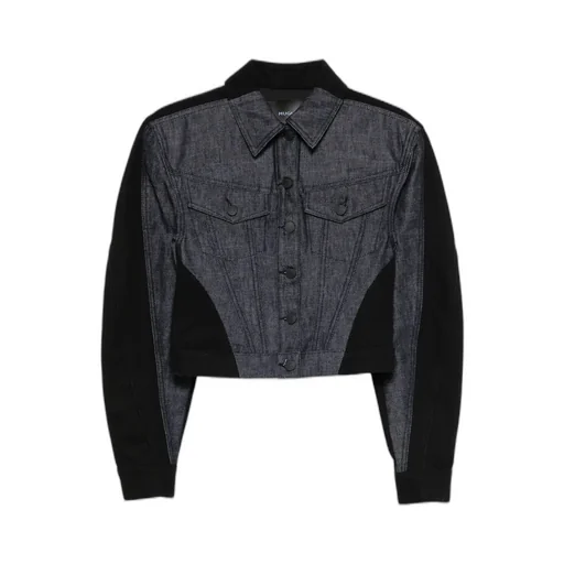 Mugler Long-Sleeved Cropped Denim Jacket