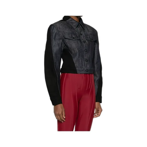 Mugler Long-Sleeved Cropped Denim Jacket