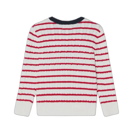 Striped Cable-Knit Jumper